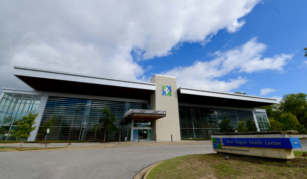 Health Services, Inc Riverregion location. Exterior of building.