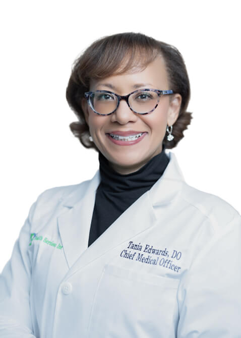 Tania Edwards, DO. Chief Medical Officer Portrait